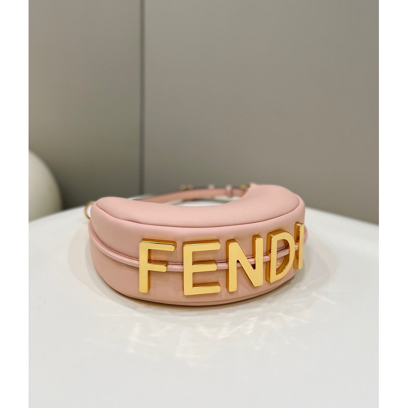 F**di small F**digraphy pale leather bag pink