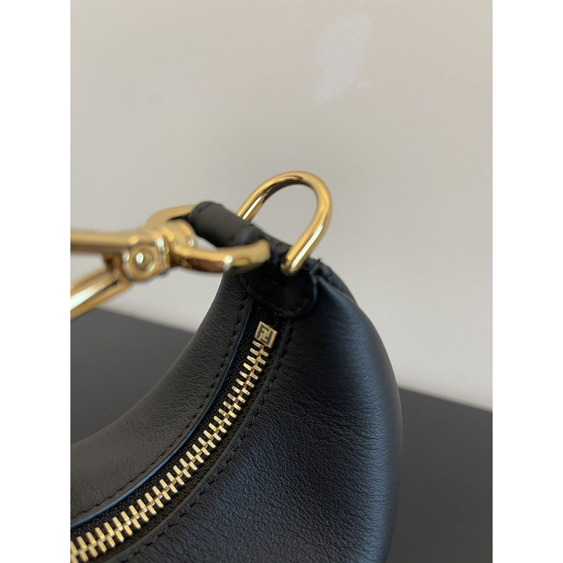F**di graphy middle laminated leather bag black