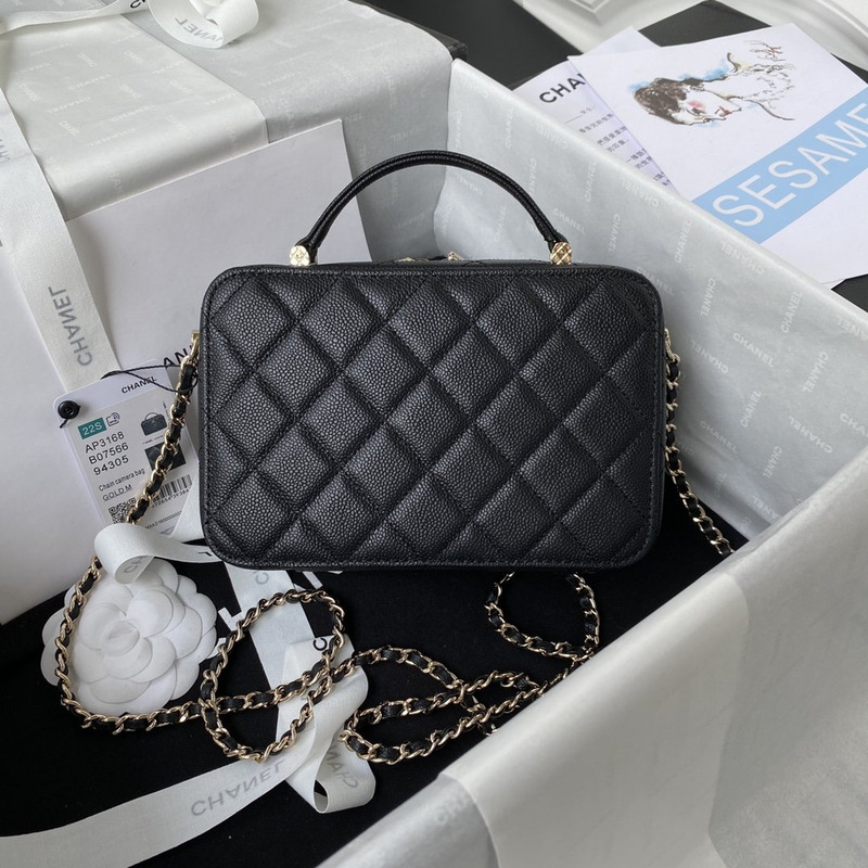 Ch*el ap2634 small vanity with chain bag black