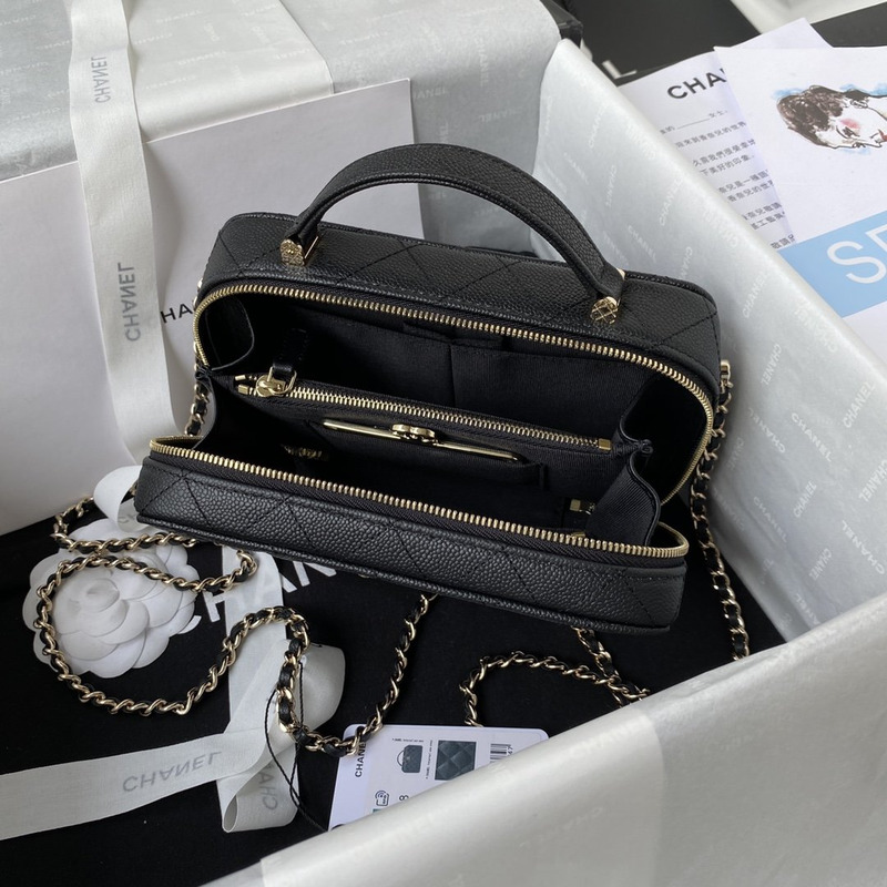Ch*el ap2634 small vanity with chain bag black