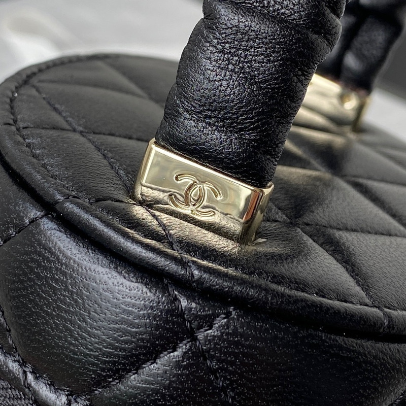 Ch*el black small bucket 13.5cm-13.5cm-11.5cm