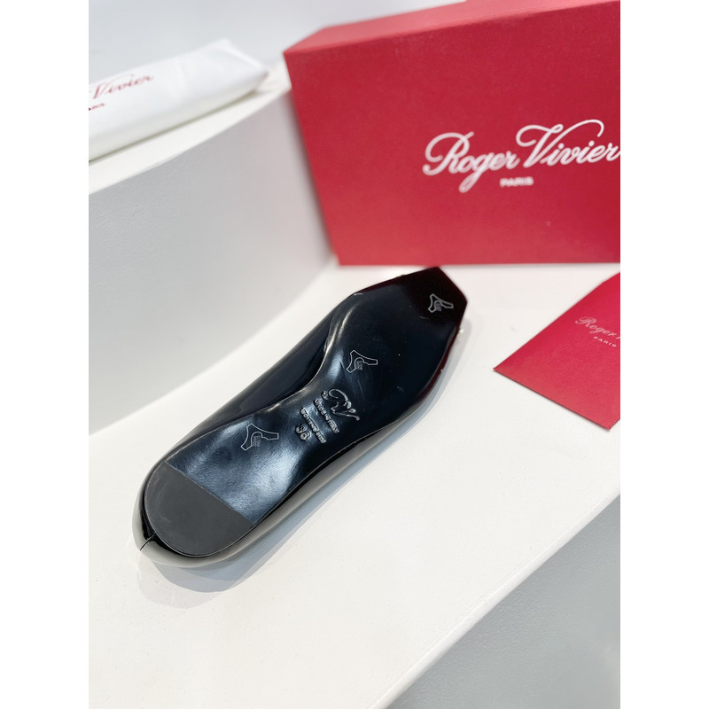 roger u1u1er trompette bellerine patent-leather ballet flats slide black