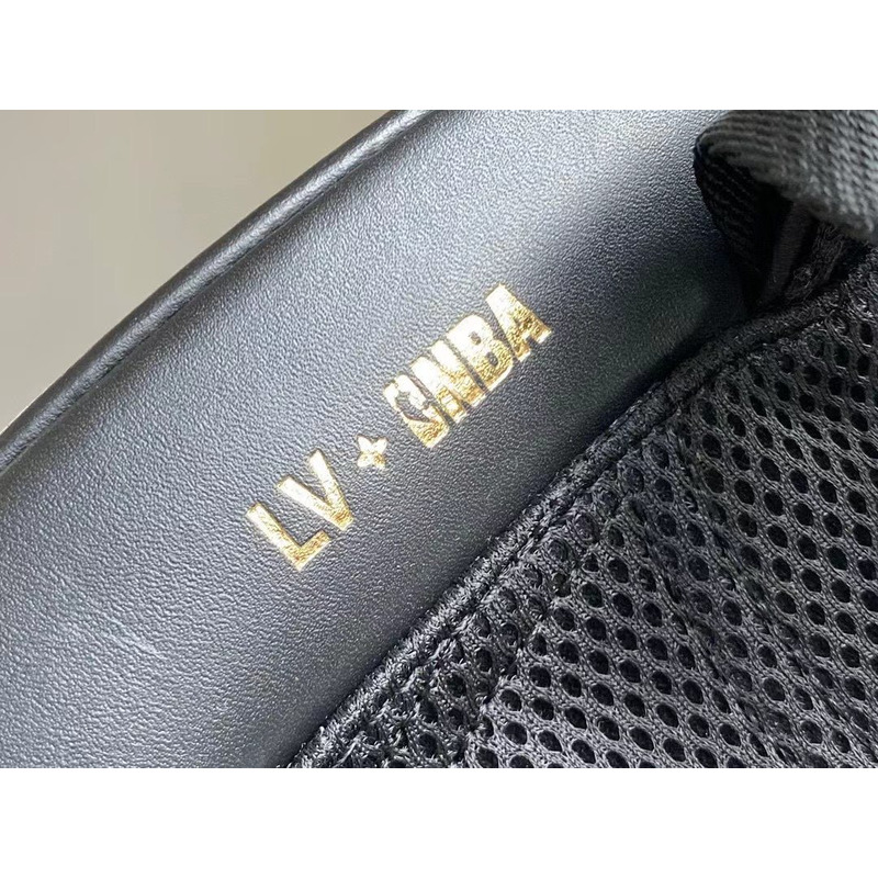 S*p*e x lv monogram nba collaboration basket rucksack leather backpack black