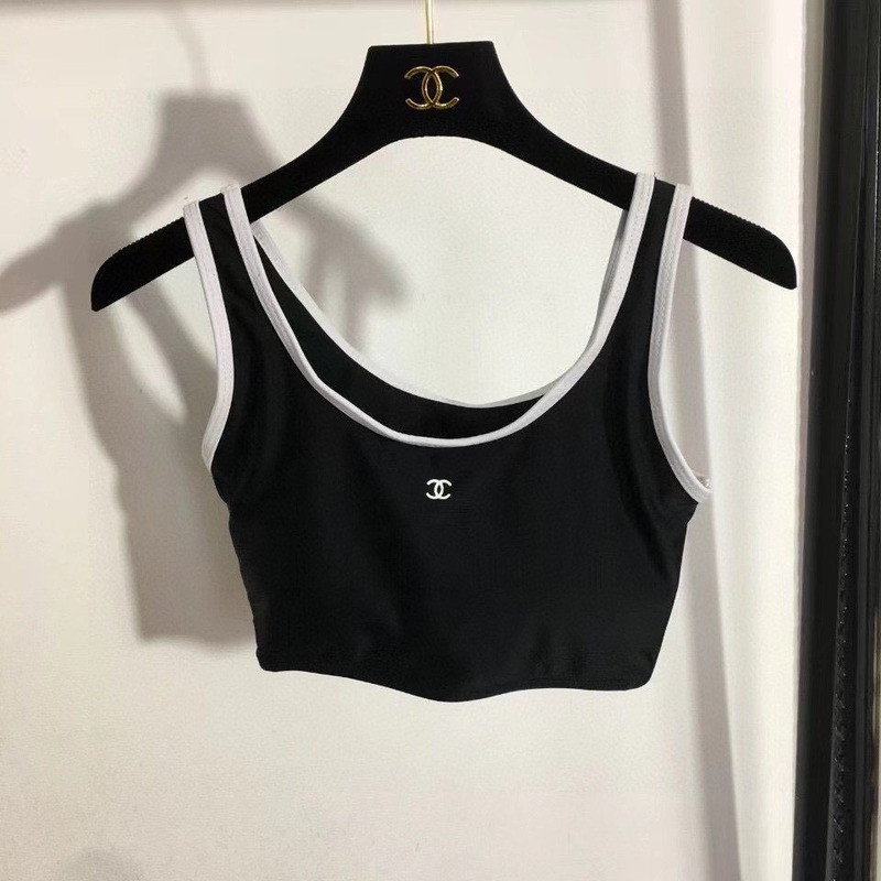 Ch*el swimsuit two piece black