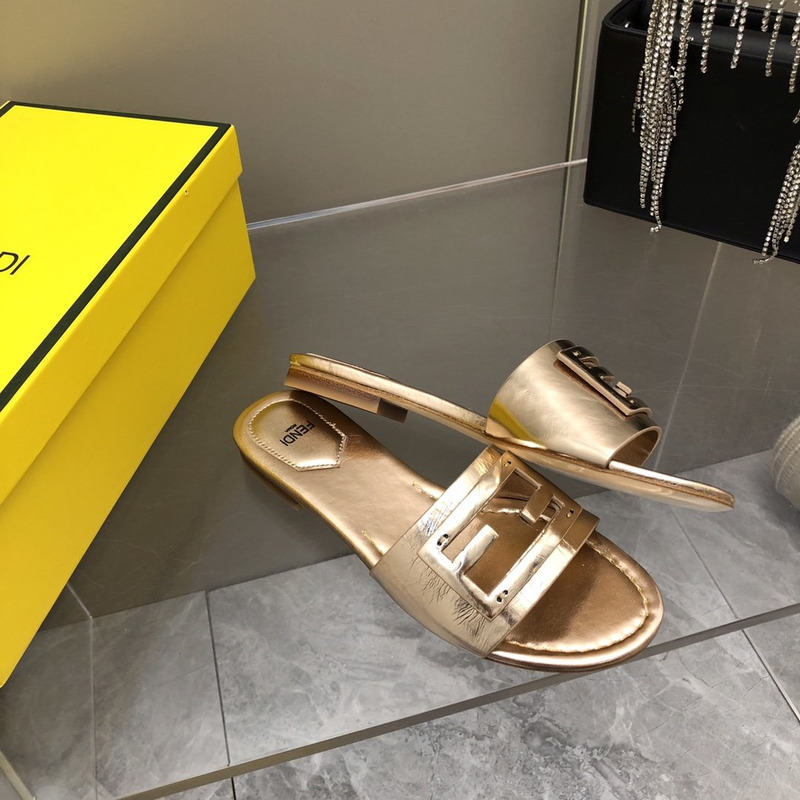 F**di leather sandals bronze