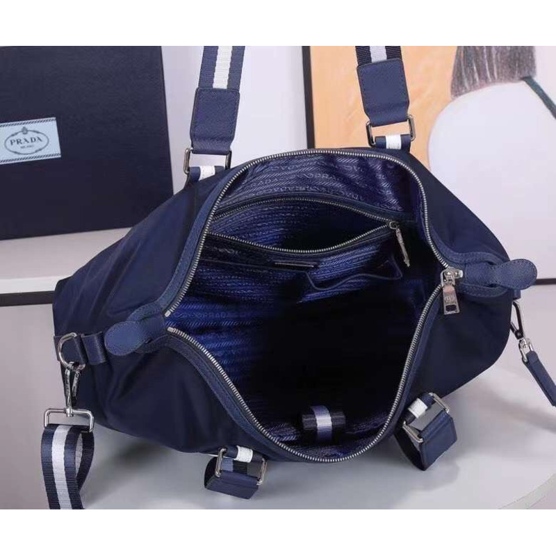 Pra*a tessuto vitello document bag atroceruleous