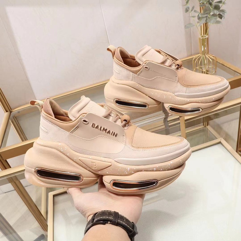 Balmain B-Bold Low-Top Sneaker Khaki