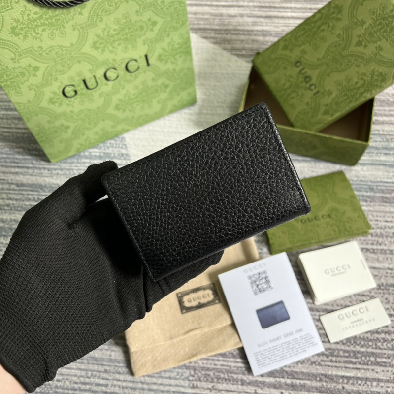 G*u*i gg marmont card case wallet black leather