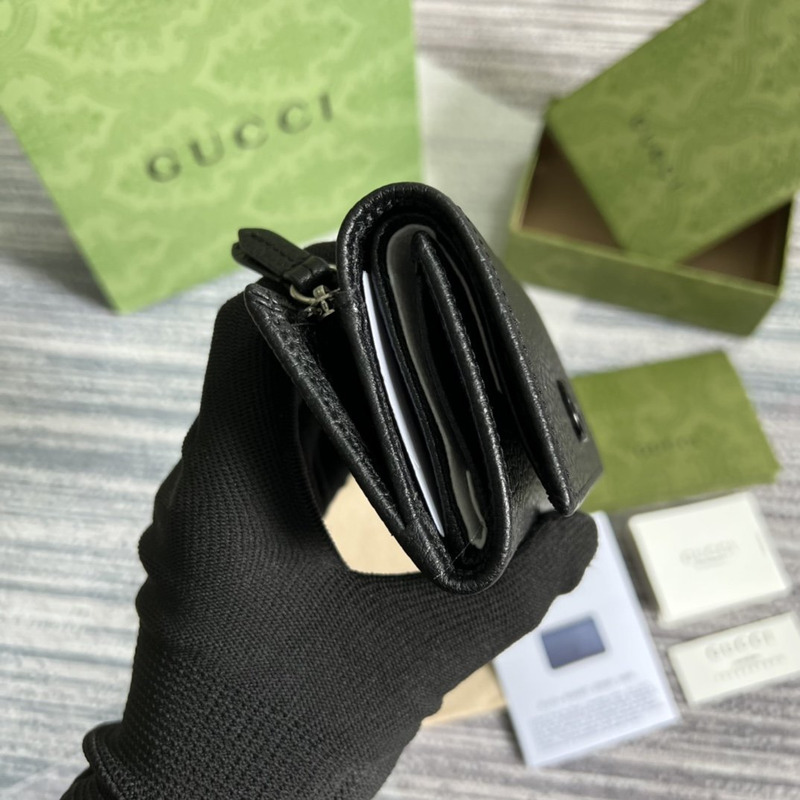 G*u*i gg marmont card case wallet black leather
