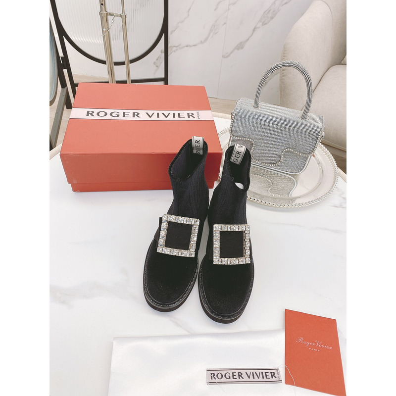 roger u1u1er viv ranger crystal-embellished patent-leather chelsea boots black