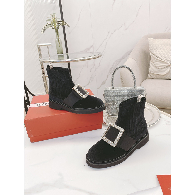 roger u1u1er viv ranger crystal-embellished patent-leather chelsea boots black
