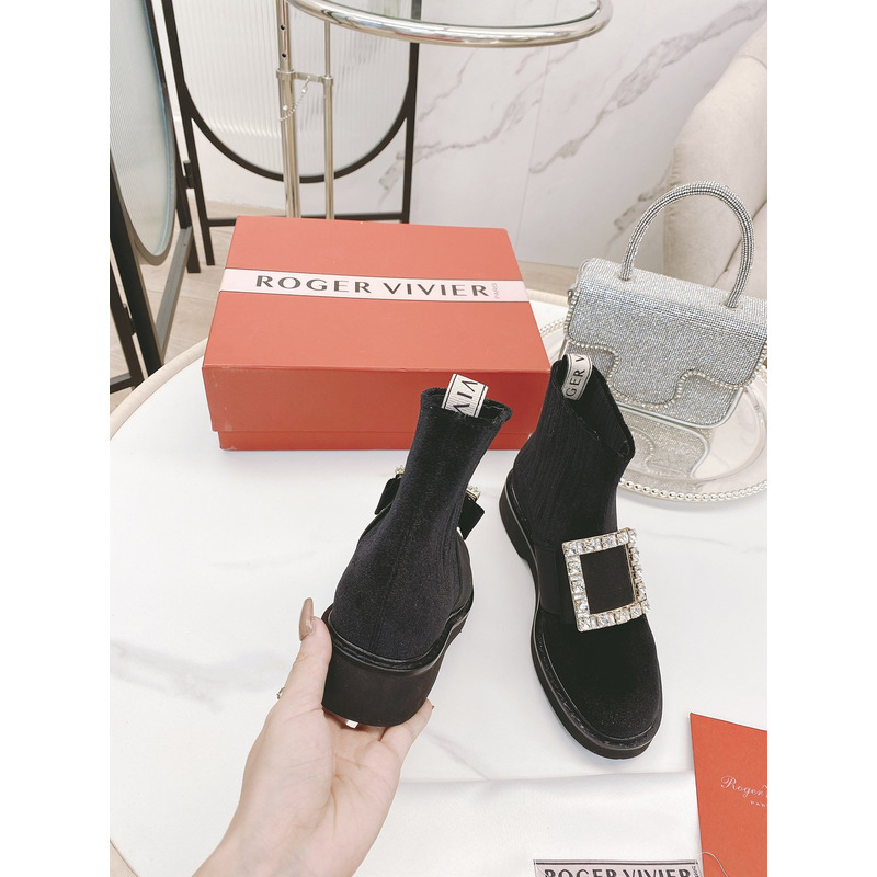roger u1u1er viv ranger crystal-embellished patent-leather chelsea boots black