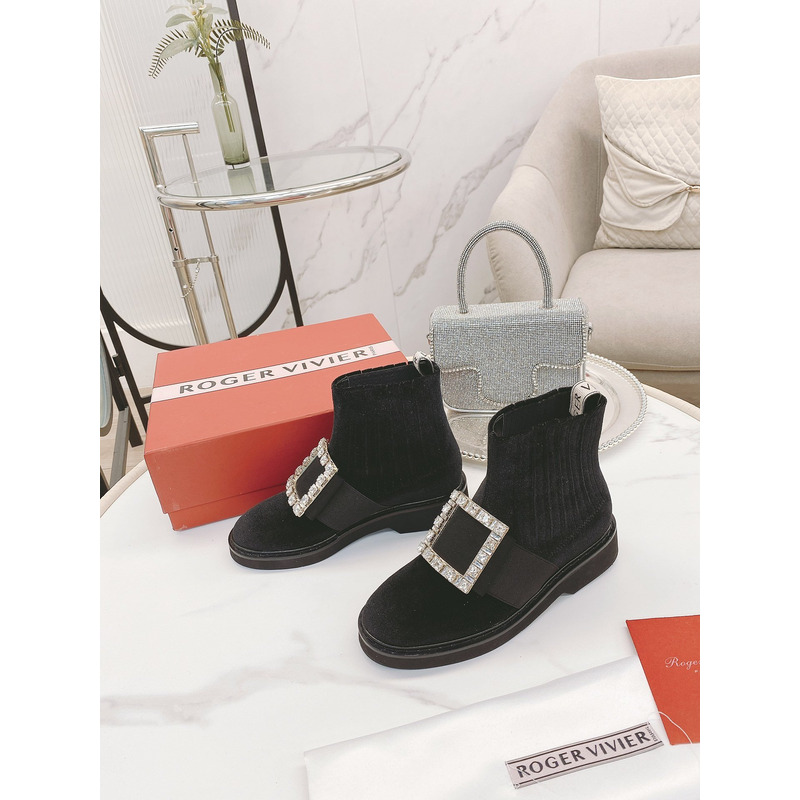 roger u1u1er viv ranger crystal-embellished patent-leather chelsea boots black
