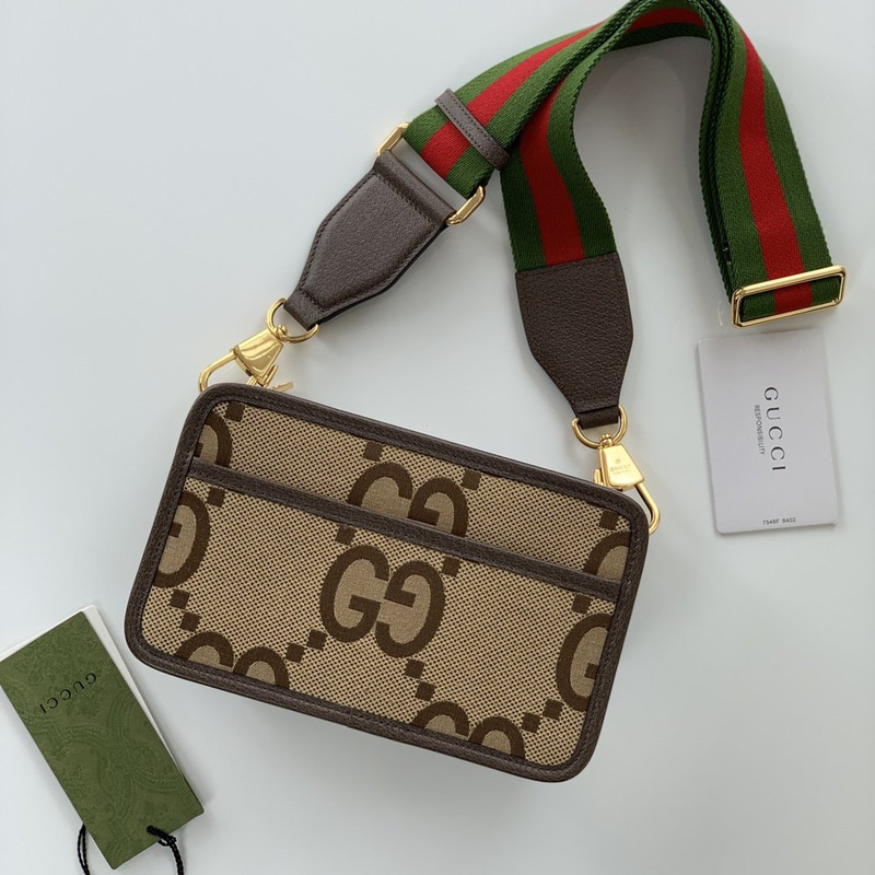 G*u*i jumbo gg mini bag camel and ebony
