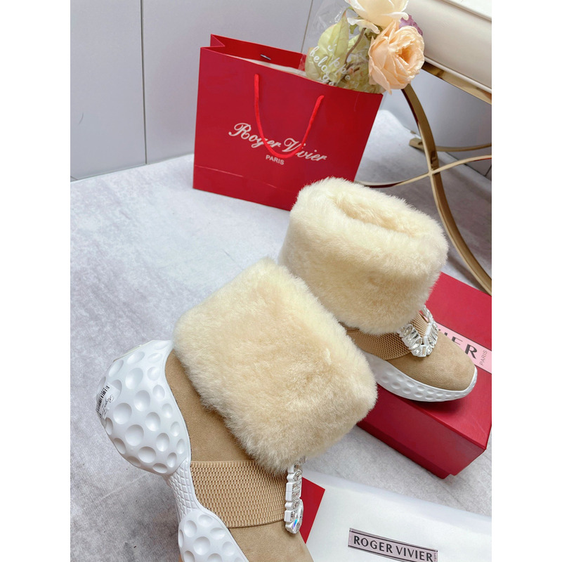 roger u1u1er light socks strass buckle ankle boots in brown