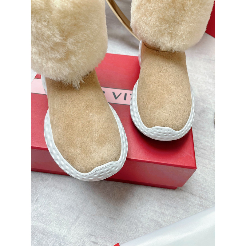 roger u1u1er run light fur ankle boots in suede
