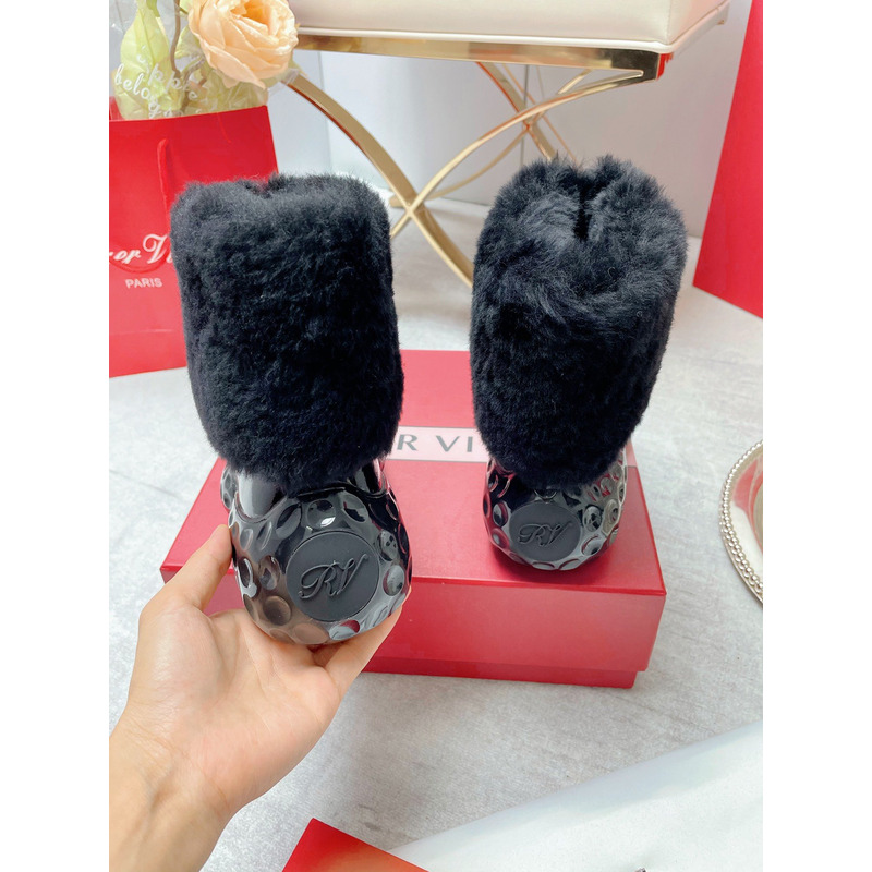 roger u1u1er run light fur ankle boots in black