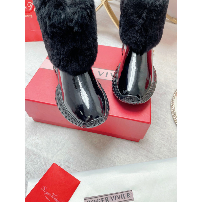 roger u1u1er run light fur ankle boots in black