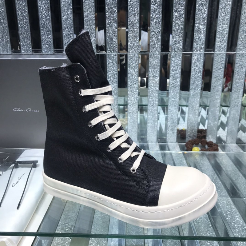 Rick Owens Drkshdw Denim High Top Sneakers Black