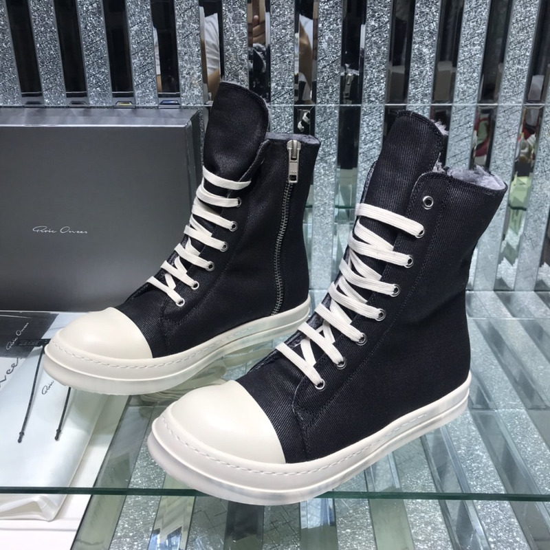 Rick Owens Drkshdw Denim High Top Sneakers Black