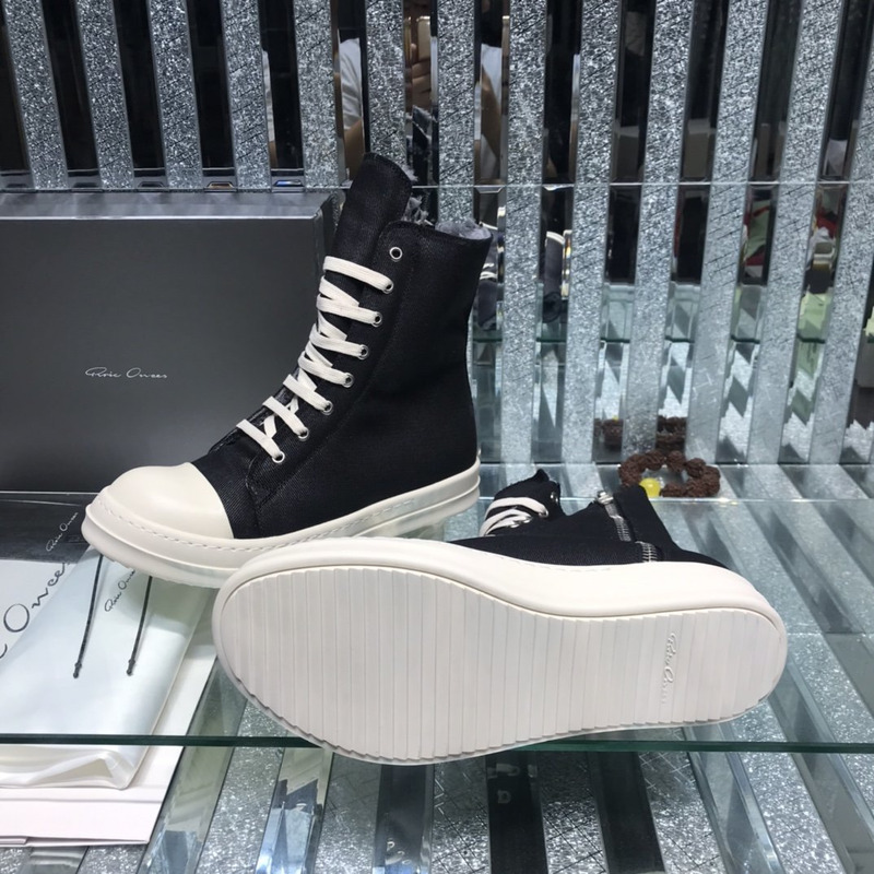 Rick Owens Drkshdw Denim High Top Sneakers Black