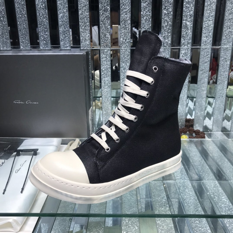Rick Owens Drkshdw Denim High Top Sneakers Black