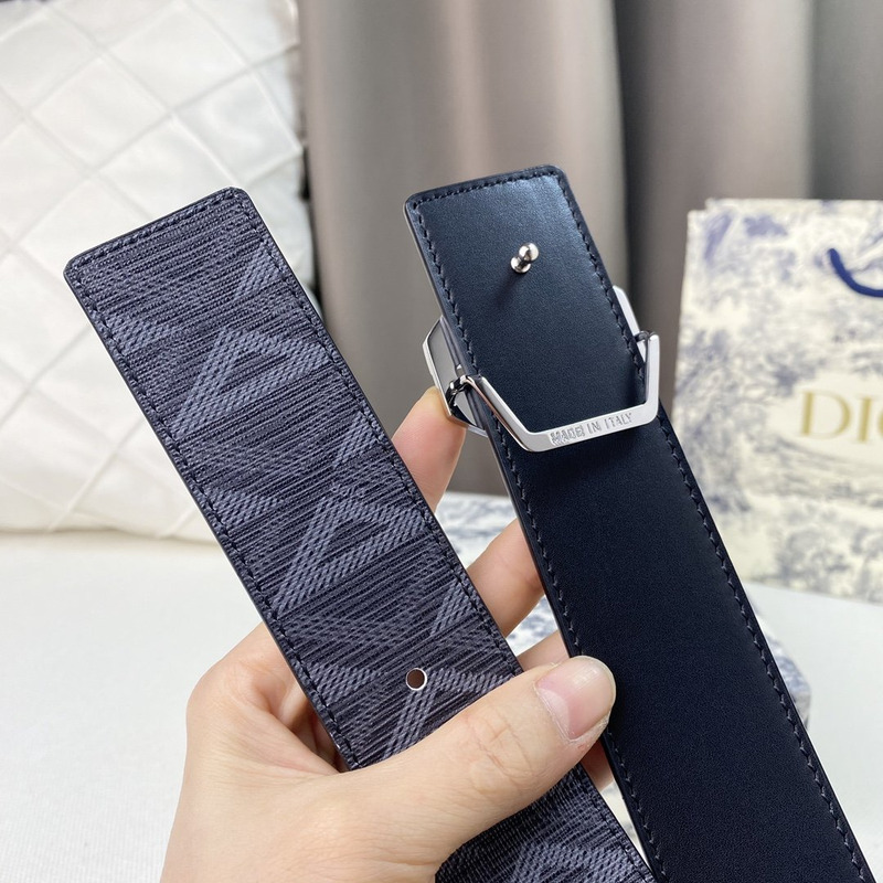 d*or black cd Di*m*nd canvas and smooth calfskin silver