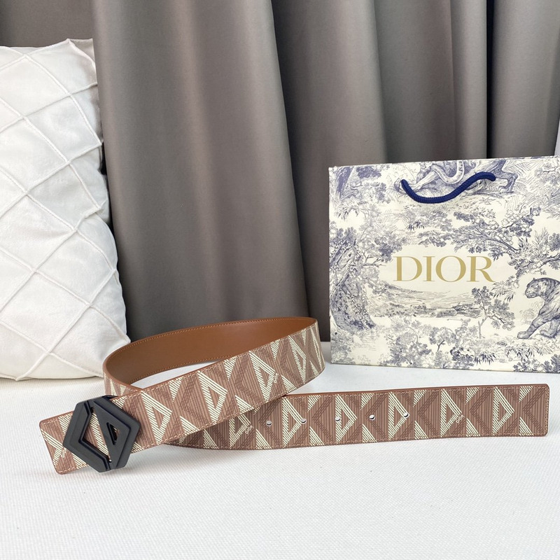 d*or brown cd Di*m*nd canvas and smooth calfskin black