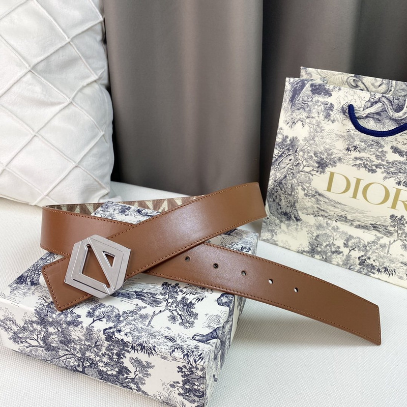 d*or brown cd Di*m*nd canvas and smooth calfskin silver