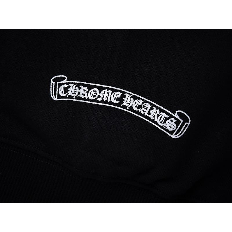 Ch*0me He**ts multicolor cemetery cross zip up hoodie black