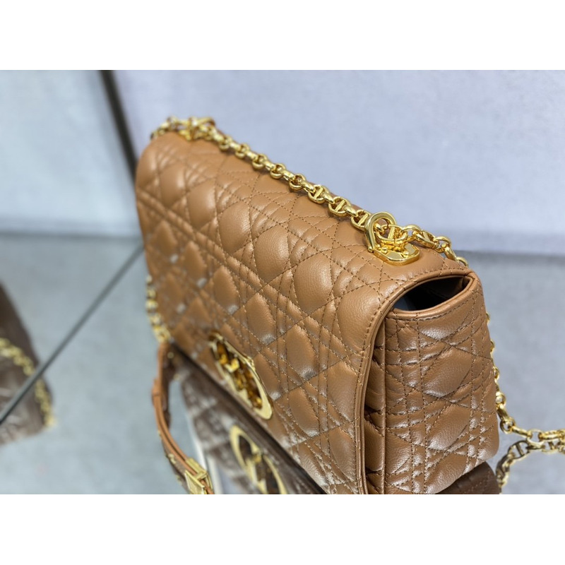 D*or caro bag beige soft calfskin brown
