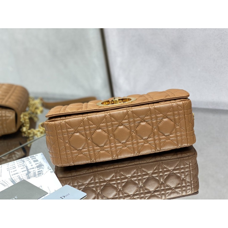 D*or caro bag beige soft calfskin brown