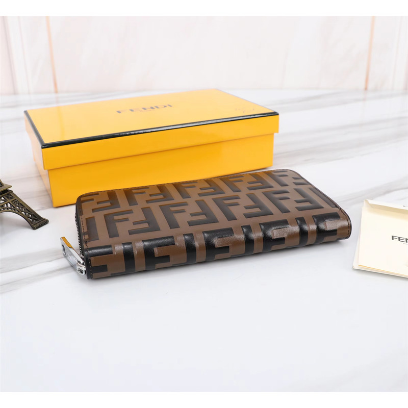 F**di brown leather wallet