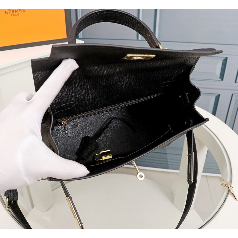 H**mes gold epsom sellier kelly 28 gold hardware black