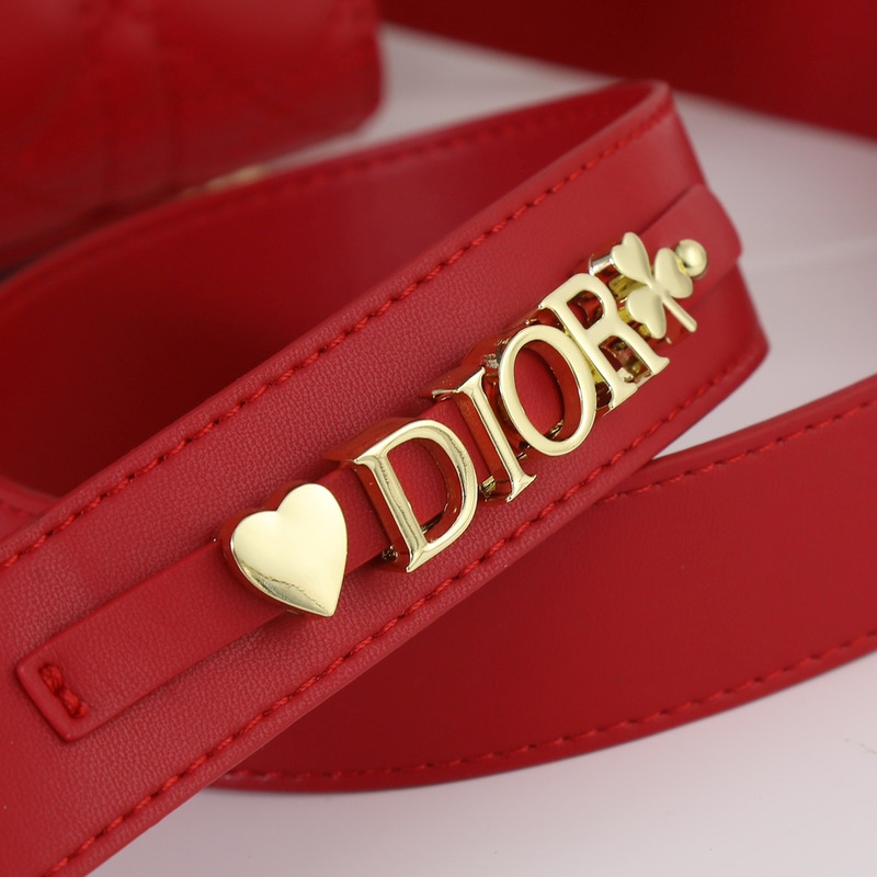 D*or lady D*or micro lambskin tote red