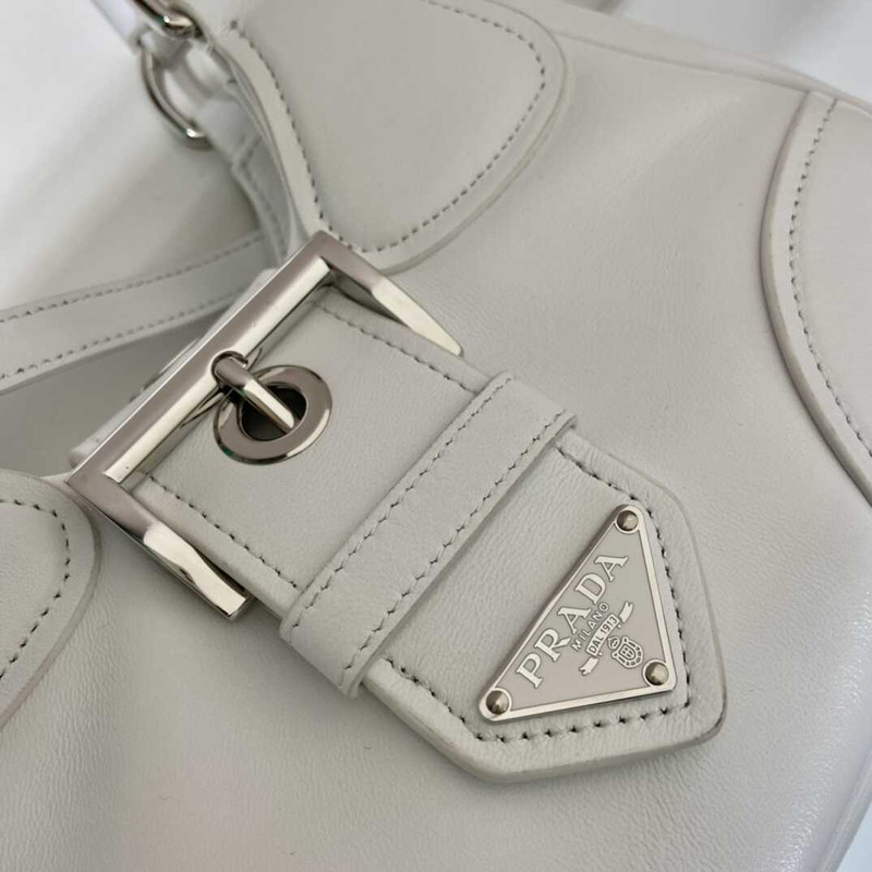 Pra*a moon padded nappa bag white