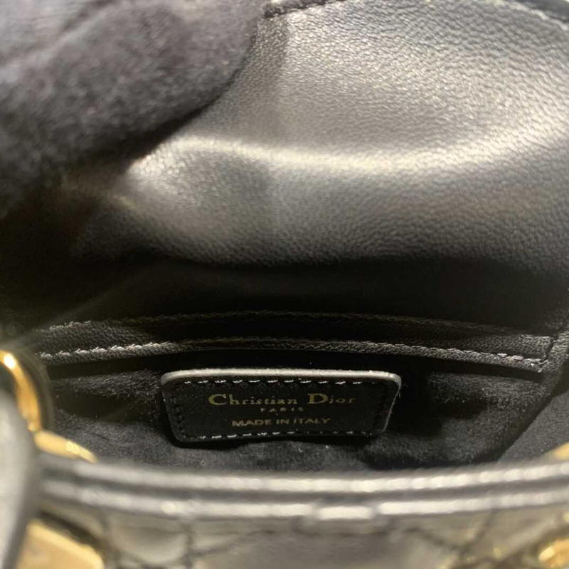 D*or lady D*or bag cannage lambskin medium black