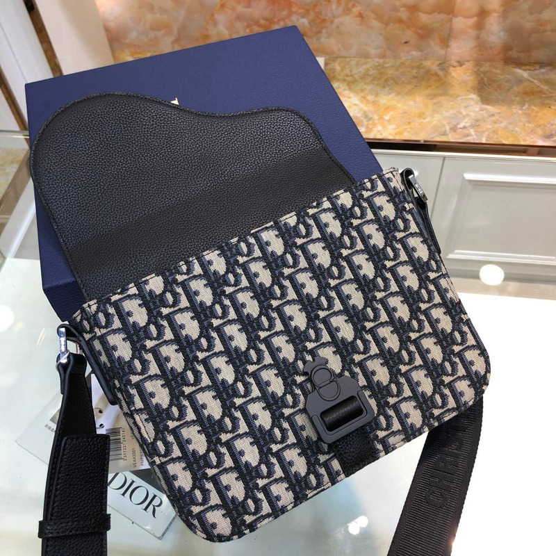 D*or mini saddle bag with shoulder strap beige and black