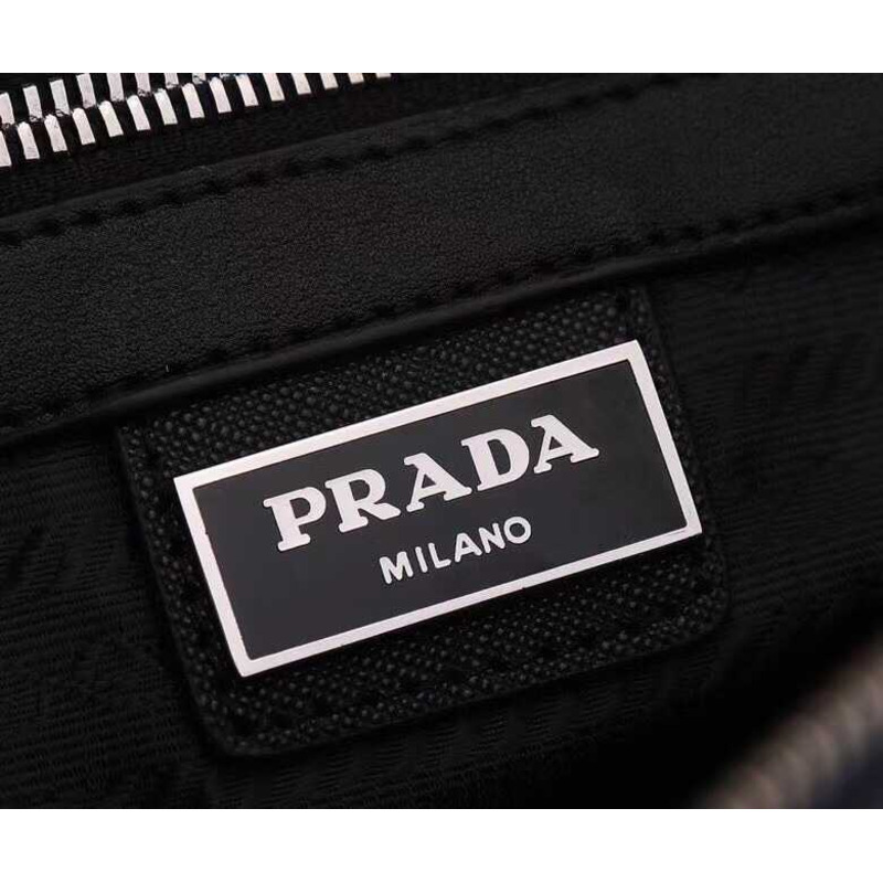 Pra*a brique saffiano leather bag blue