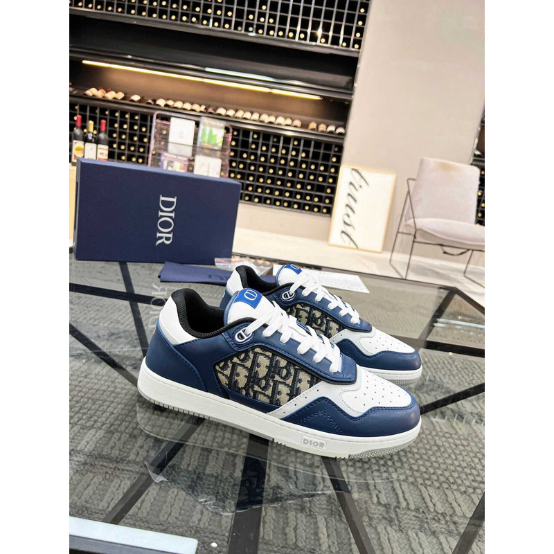 D*or b27 low top sneaker smooth calfskin oblique galaxy leather navy blue