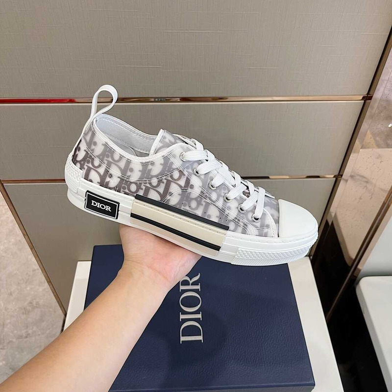 D*or essentials  b23 lowtop sneaker gray and white D*or oblique canvas white