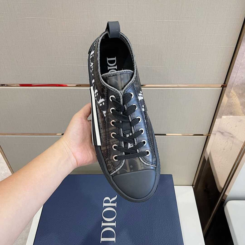 D*or essentials b23 loetop sneaker black and white D*or oblique canvas black