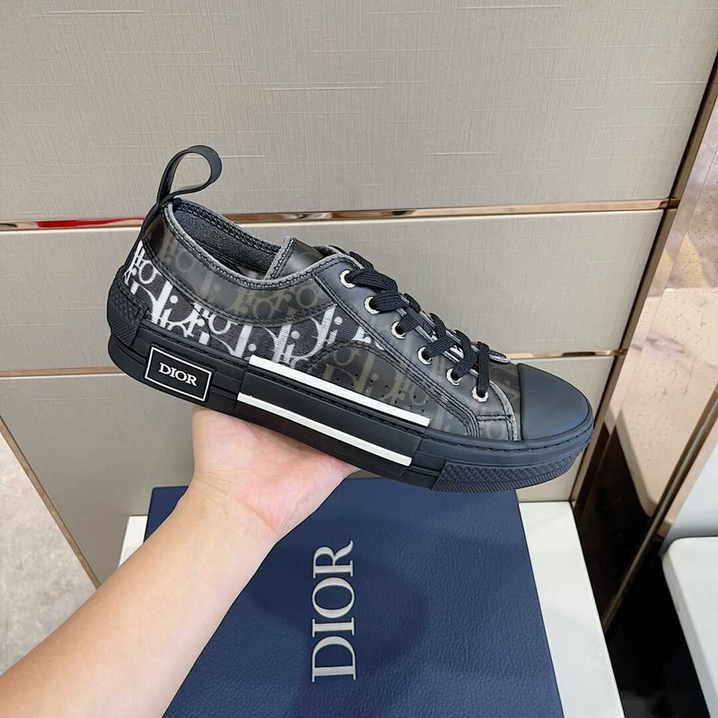 D*or essentials b23 loetop sneaker black and white D*or oblique canvas black