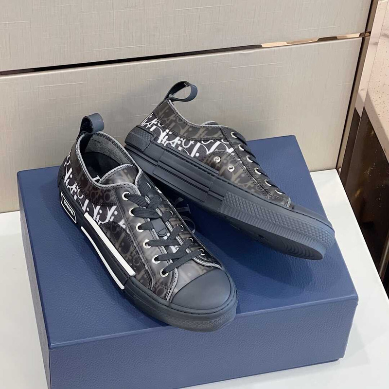 D*or essentials b23 loetop sneaker black and white D*or oblique canvas black