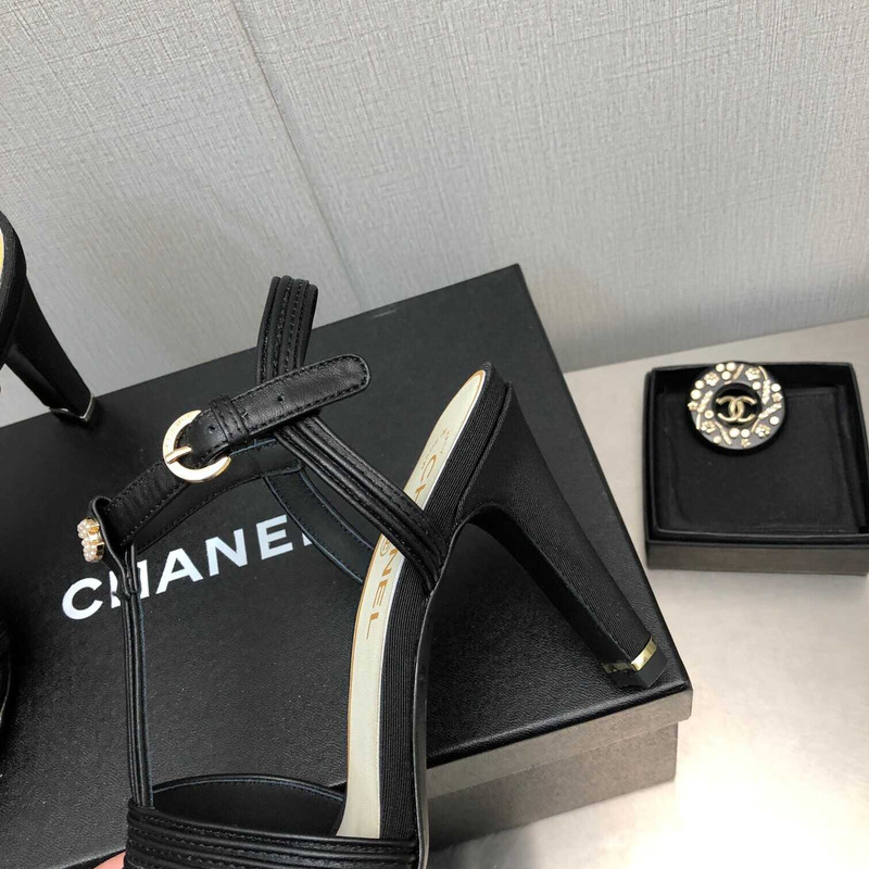 Ch*el lambskin & grosgrain all black