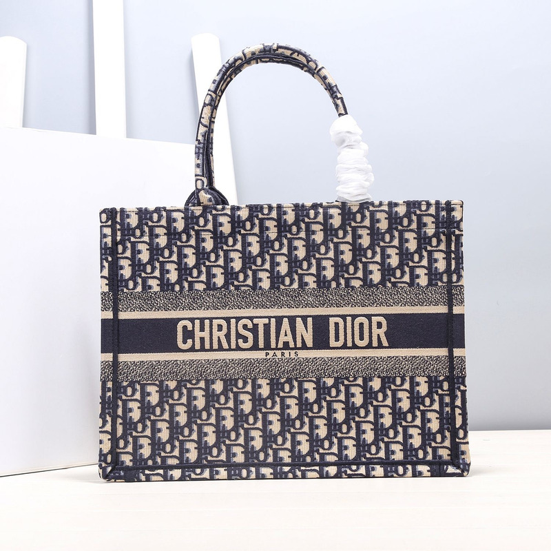 D*or medium D*or book tote blue D*or oblique embroidery