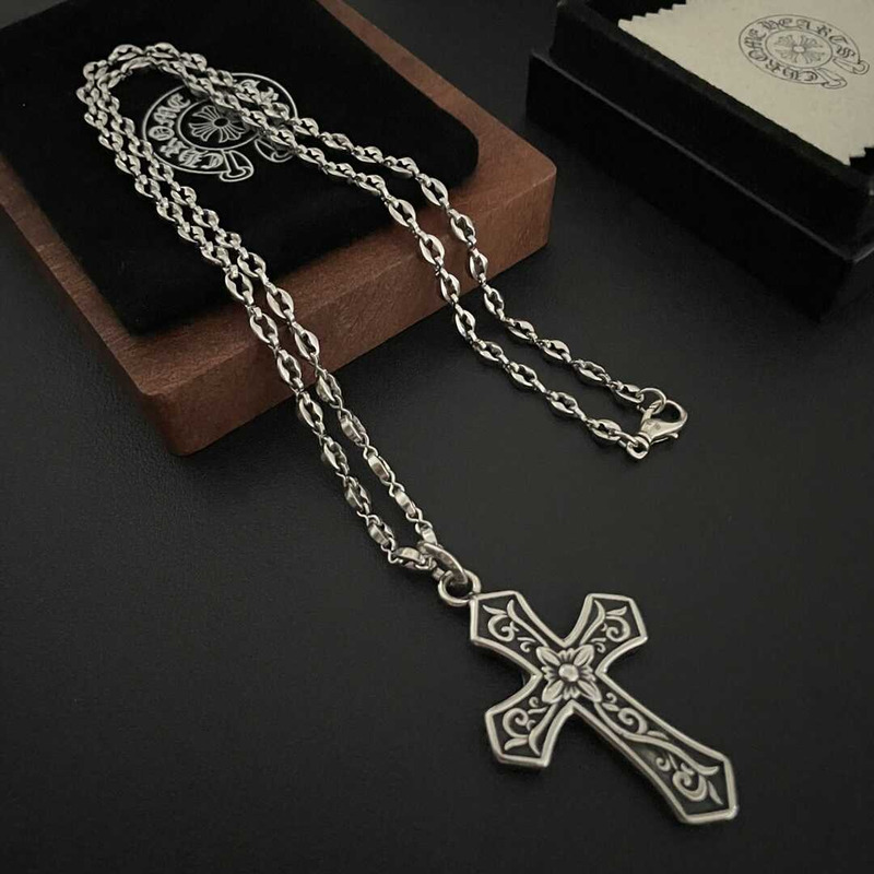 Ch*0me heart crucifixion print pendant necklace