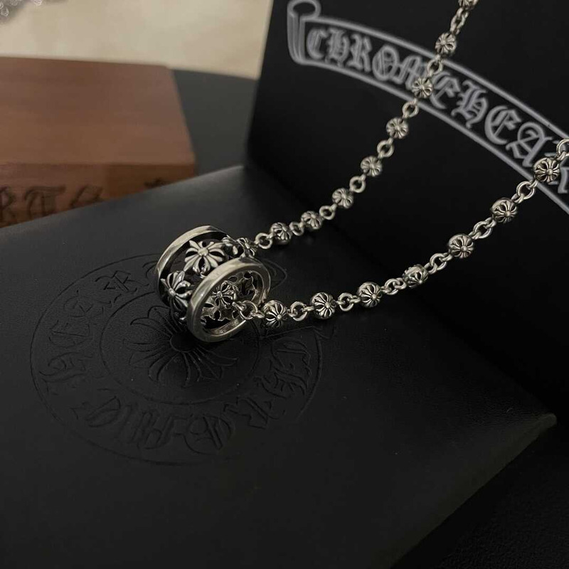 Ch*0me heart cross flower hollow ring pendant necklace cro heart style