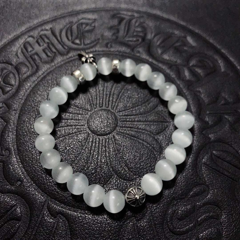 Ch*0me heart beads pendant bracelet grey