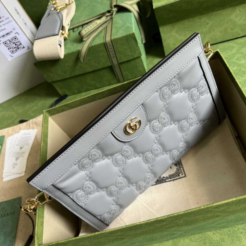 G*u*i gg matelasse small bag gray leather